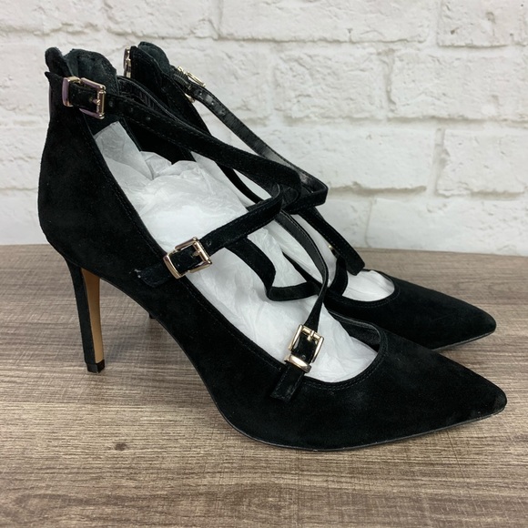 Vince Camuto Shoes - Vince Camuto Neddy Suede Pointed Toe Strappy Heels
